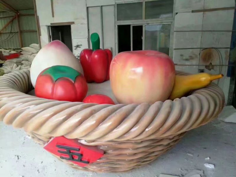 地产果篮雕塑精选，户外雕塑，广场水果果篮雕塑优价
