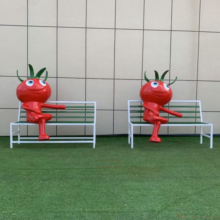 彩绘番茄雕塑 大型城市雕塑 商业街摆件 彩绘番茄雕塑 大型城市雕塑 商业街摆件