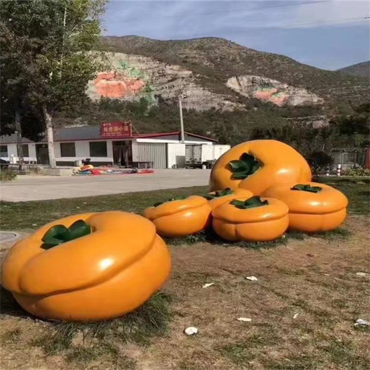 商业街柿子雕塑 烤漆果蔬雕塑 彩绘水果雕塑 商业街柿子雕塑 烤漆果蔬雕塑 彩绘水果雕塑