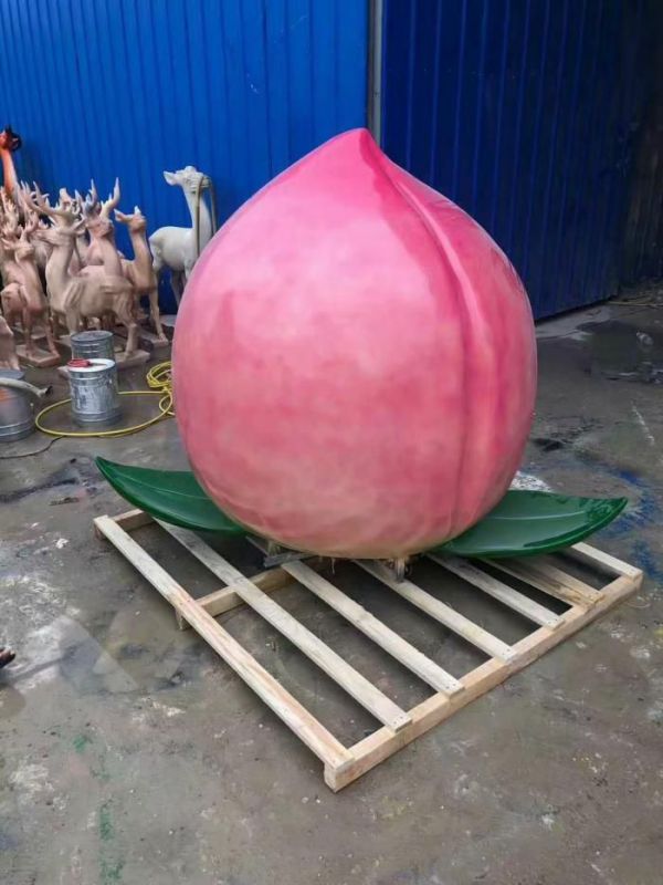 彩绘桃子雕塑 仿真雕塑 步行街摆件 彩绘桃子雕塑 仿真雕塑 步行街摆件