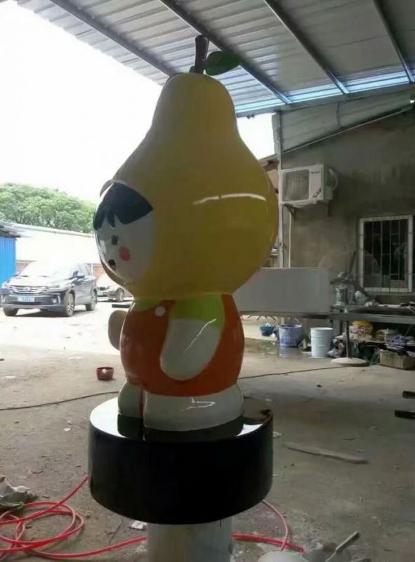 几何鸭梨雕塑 庭院仿真雕塑 彩绘摆件 几何鸭梨雕塑 庭院仿真雕塑 彩绘摆件
