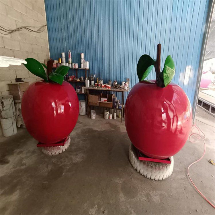 彩绘苹果雕塑 大型城市雕塑 商业街摆件 彩绘苹果雕塑 大型城市雕塑 商业街摆件