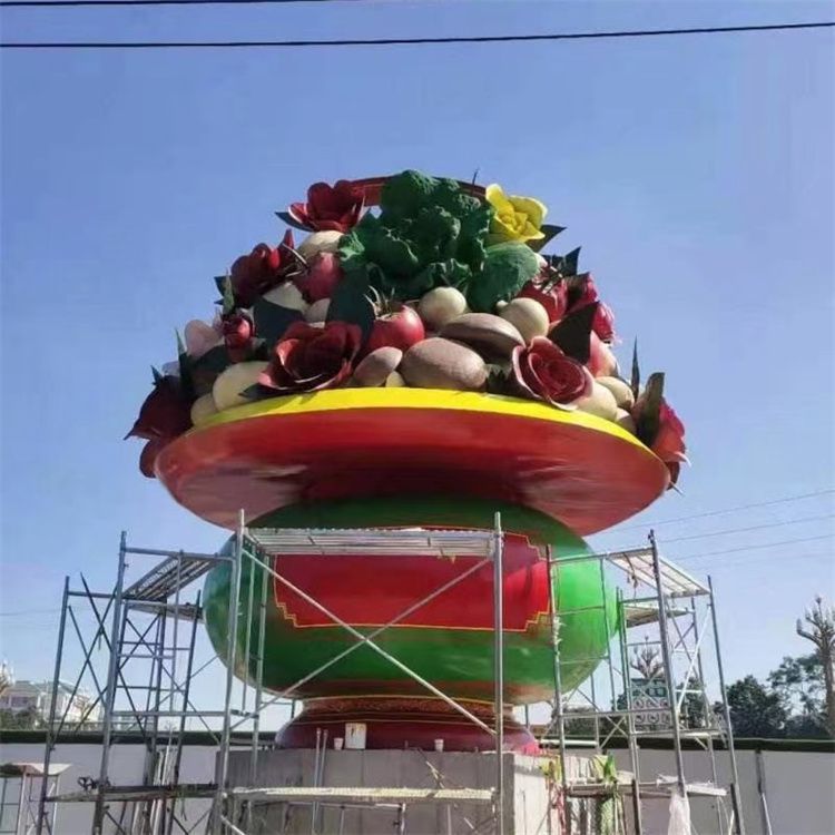 彩绘景观果篮雕塑生产,景区案例,彩绘不锈钢果篮雕塑优选 彩绘景观果篮雕塑生产,景区案例,彩绘不锈钢果篮雕塑优选