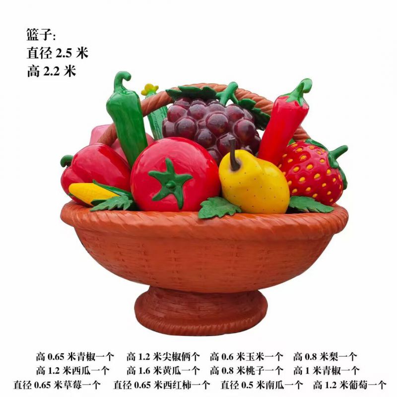创意果篮雕塑 哑光景观小品 公园雕塑 创意果篮雕塑 哑光景观小品 公园雕塑